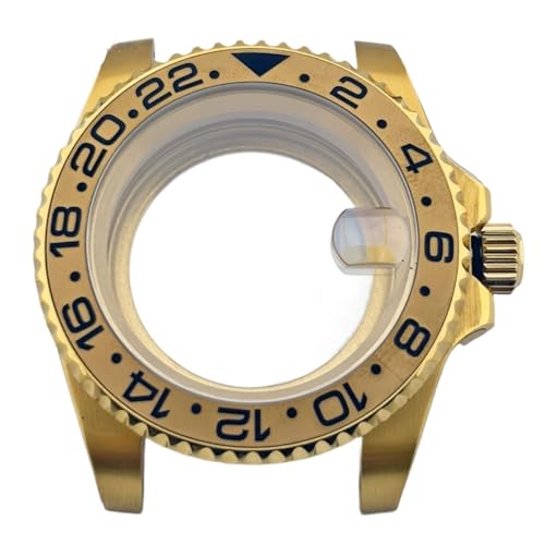 GMT �f���A���^�[�� �S�[���h���v�P�[�X NH34 NH35 NH36 �����������[�u�����g�p - 40mm 100BAR �h���X�e�����X�X�`�[�� �T�t�@�C�A�K���X�t��(Glass back cover 3,NO Date)