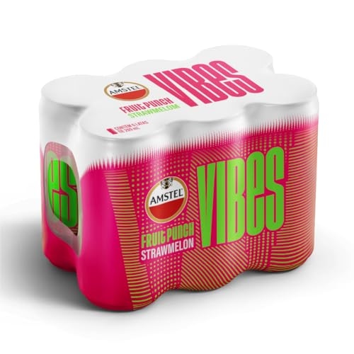 Amstel Vibes Bebida Mista Melancia e Morango, Pack 6 Latas 269ml Amstel Vibes Bebida Mista Melancia e Morango, Pack 6 Latas 269ml