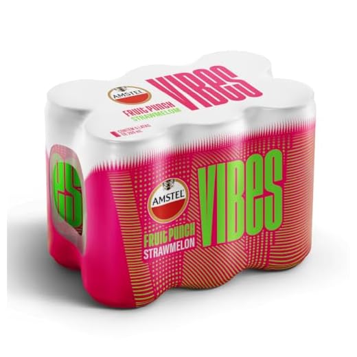 Amstel Vibes Bebida Mista Melancia e Morango, Pack 6 Latas 269ml