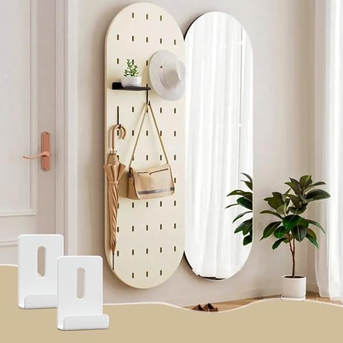Image of 8 Pcs Metal Mirror Holders, Mirror Clips with Screws, Heavy Duty Stainless Steel Mirror Hangers Hardware for Frameless Mounting Wall Tile Billboard Display (White,1 /4 Inch)