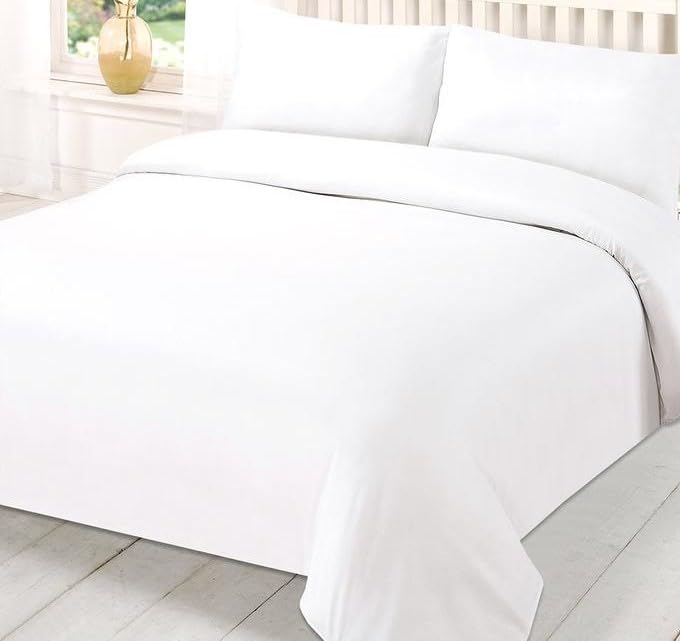 Parure de lit de qualité hôtelière blanche brossée grand confort AUSA Super King