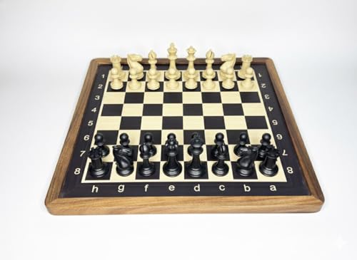 Image of PALM ROYAL HANDICRAFTS 16 x 16 inches Non-Magnetic Flat Printed Wooden Chess Board Set with 32 Chessmen for Kids and Adults Storage Bag Available 16 x 16 Inches.