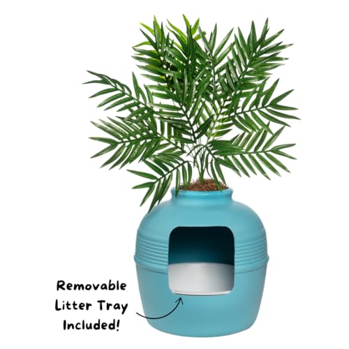 image for Good Pet Stuff Hidden Cat Litter Box Enclosure with Artificial Plant, 