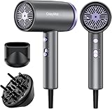 CrazyMar Secador Pelo, Con Difusor y Boquilla(Gris)