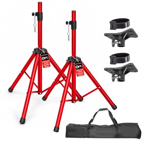 5 Core Speaker Stand Tripod Pair Adjustable PA DJ Universal Pole Mount