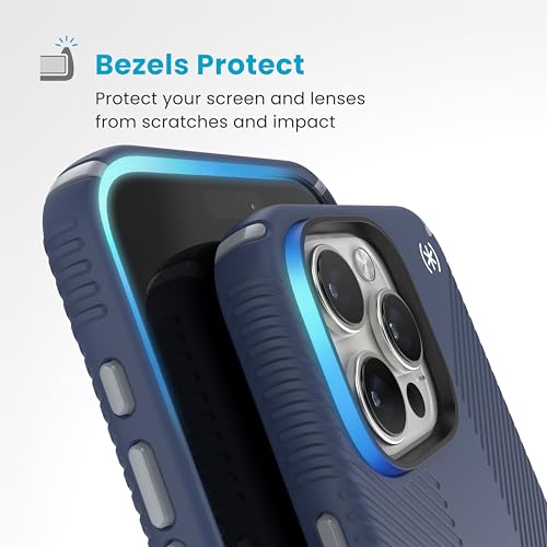 Image of Speck Black iPhone 16 Pro Case MagSafe - Slim Phone Case iPhone 16 Pro - iPhone 16 Pro Phone Case - Presidio 2 Grip - Black /Slate
