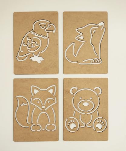 Image of Cliths 15-Piece Montessori Wild Life Animals Stencil Set - Wooden Educational Toys for Skill Development for Kids