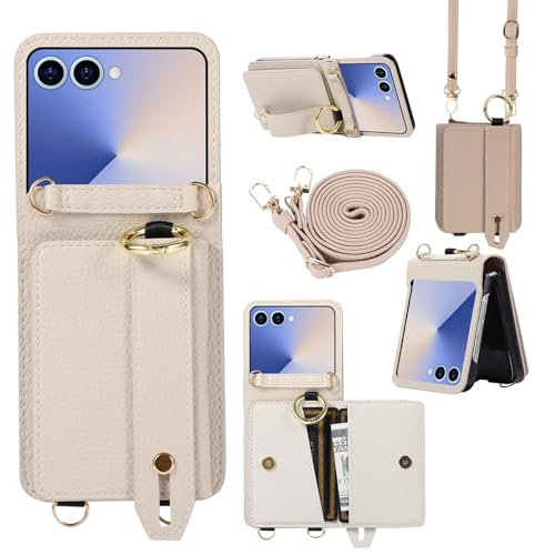 Coque Samsung Z Flip 7 avec support anneau et poignée portefeuille antichoc