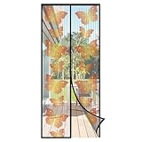 Sekey Fliegengitter Balkontür Magnet, Insektenschutz Tür 90x200 cm, Ohne Bohren, Stärkere Magneten als beim Klassik, Lichtdurchlässig, Reißfest, Wetterfest, Langlebig, 4cm Klettband Oben, Schwarz