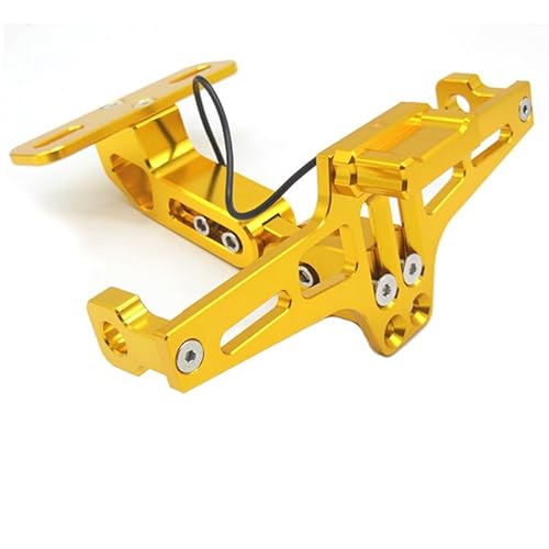 Motorrad-Kennzeichenhalter, für BMW C400X 2021-2023, Verstellbarer Kennzeichenhalter mit Blinker, Seitlicher Kennzeichenhalter mit LED-Licht,Gold