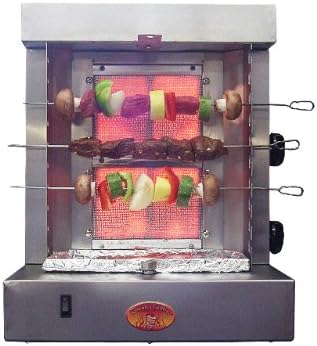 5 in 1-Shawarma Machine-Gyro Machine-Donar Kebab Machine-Tacos Al Pastor Machine –Backyard Vertical Rotisserie and Kebab Grill- Propane Gas- Non-Commercial- 15lbs Meat Capacity