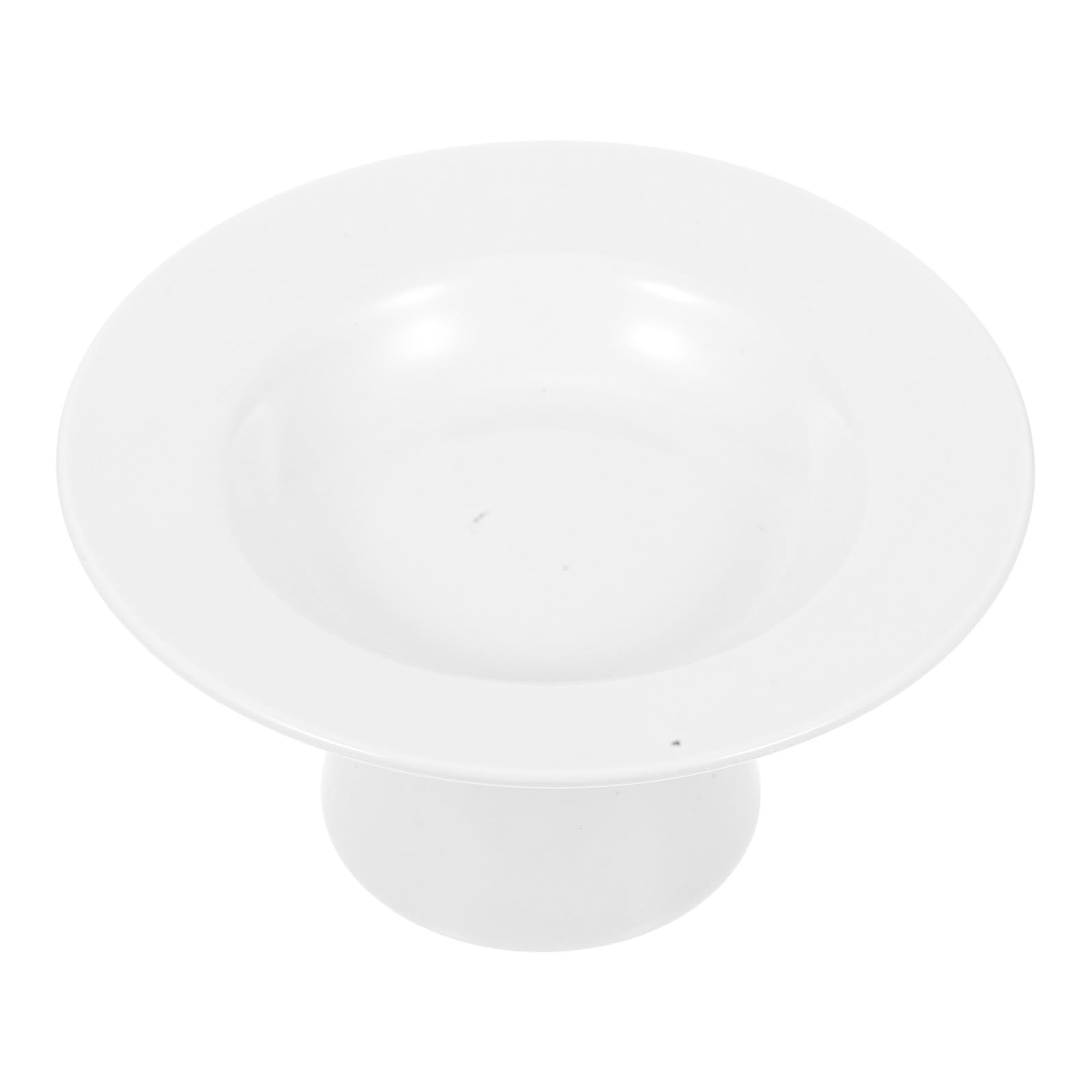 Bandeja de cerámica con pedestal para frutas y postres de color claro elegante