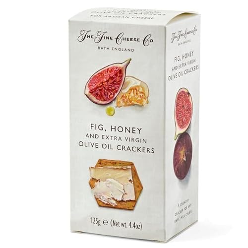 The Fine Cheese Co Fig, Honey & Extra Virgin Olive Oil Crackers | Imported from England | 4.4 ounce