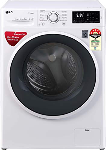 LG 7.0 kg 5 Star Inverter Fully-Automatic Front Loading Washing Machine (FHT1007ZNW, White, 6 Motion Direct Drive)