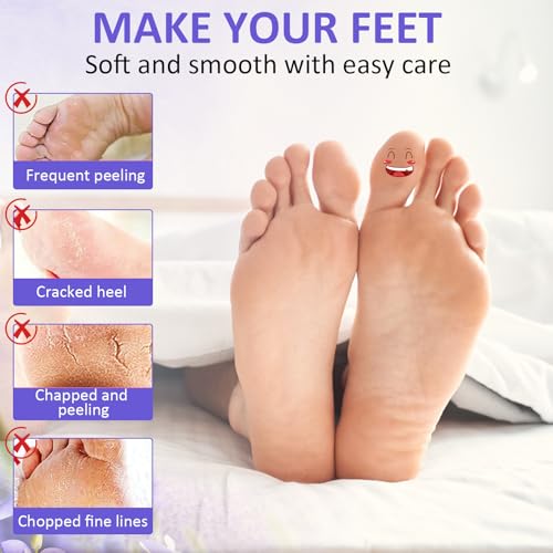 3 Pares Mascarillas Hidratantes para Pies, Mascarillas Exfoliantes de Pies de Lavanda Natural, Mascarilla para el Cuidado de los Pies, Calcetines SPA para Pies, Calcetín Humectante Desechables - imagen 3