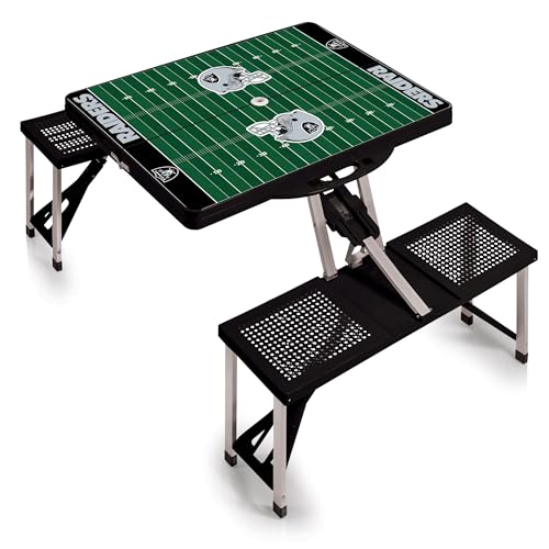 Image of PICNIC TIME NFL Picnic Table Portable Folding Table with Seats and Umbrella