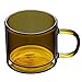Doppelwandige Glaskaffeetassen Mit Griff, Wiederverwendbarer Isolierter Kaffeetasse, Farbige Tumbler, Weingläser, Glasgeschirr, Trinkgläser, Teetasse, 250 Ml/9 Oz (Color : Yellow)