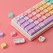 Tsungup MOA Profile Keycaps,PBT Cute Rainbow Candy Keycaps 126 Keys Dye-Sublimation Custom Keycap Set with Keycap Puller for Cherry Gateron MX Swithes Mechanical Keyboards