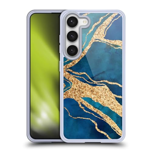 Funda de gel Samsung S23 5G LebensArt Mármol Azul y Oro
