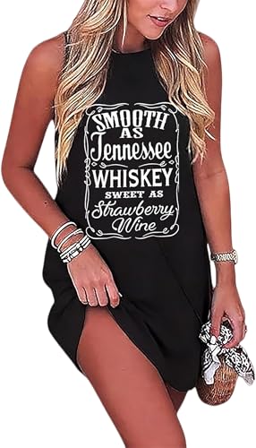 Image of Sun Salt Sand Coconut Tree Tank Mini Dress for Women Sleeveless Beach Praty Shirts Summer Vacation Short Mini Dresses