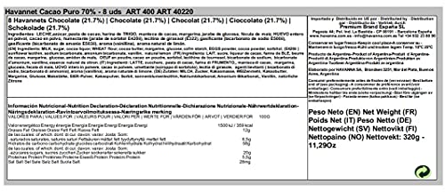 Havanna | 70%-Kakao-Havannets | Überzogene Pralinen mit Dulce de Leche-Füllung | 8 Stück | 585 g