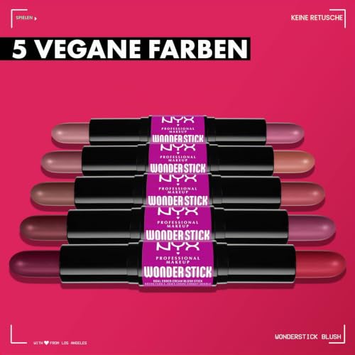 NYX Professional Makeup Rouge, Mit Hyaluronsäure, Feuchtigkeitsspendend, Mischbare Textur, Vegan, Wonder Stick, Honey Orange + Rose – Ansicht 5
