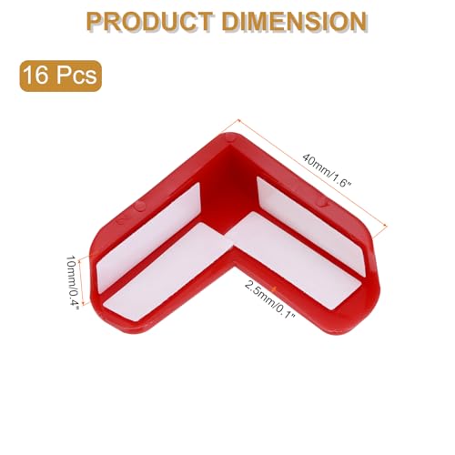 Image of uxcell Corner Protectors, 16 Pcs Table Corner Protectors, Furniture Corner Guard and Edges Safety Bumpers for Table Edges and Sharp Corners (L-Shaped, Red)