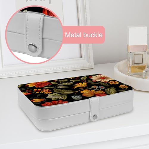 Support de rangement pour bagues et boucles d'oreilles portable avec fleurs