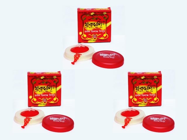 PRADIP CHEMICAL WORKS Khukumoni Sindoor - Delux(Red) Pack Of 3