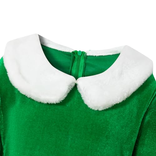 Disfraz infantil de elfo verde para niñas 9-10 años miniatura 3