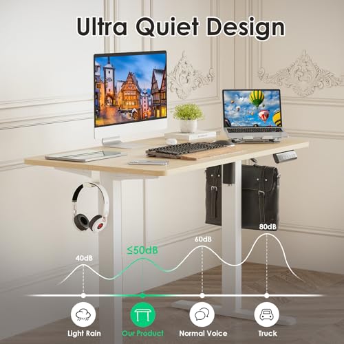 Image of STARY Electric Standing Desk Adjustable Height Sit Stand Home Office Desk with Splice Board