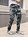 WDIRARA Men's Camo Print Drawstring High Waist Cargo Pants Streetwear Joggers with Pockets Black Small