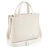 KALIDI Corduroy Tote Bag for Women Fashion Women Zipper Tote Handbag Vintage Crossbody Shoulder bag Tote Hobo Satchel Bag Purse, Cream White