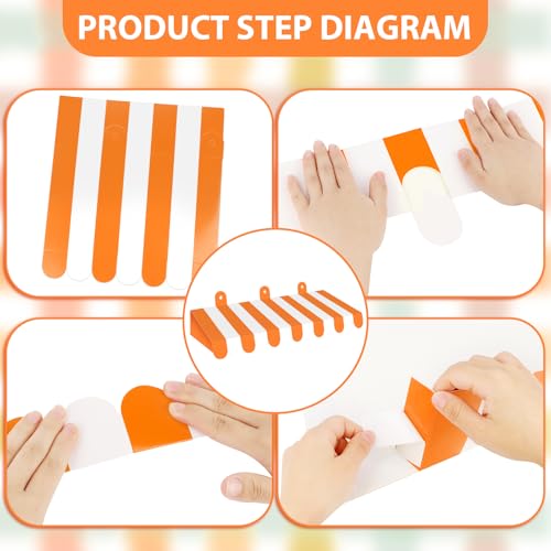 Image of 2 Piece Circus Awning Decoration 3D Carnival Tent Awning Wall Decorations for Circus Theme Party, Carnival Stand, Party Favors Supplies (Orange and White)