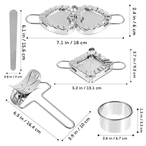Luxshiny Cookie Mold Stainless Steel Dumpling Press, Dumpling Maker Set Dumpling Mold With Mould Stuffing Spoon Dough Press Cutter For Home Kitchen Circle Stencils #TOP2