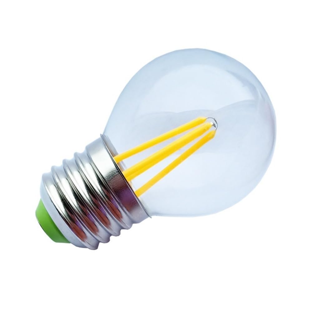 XYAL Ampoules, Paquet de 50, ampoule à filament LED AC220V E27 G45 4W ampoule ronde claire/colorée lampe suspendue Source de lumière(Rouge)