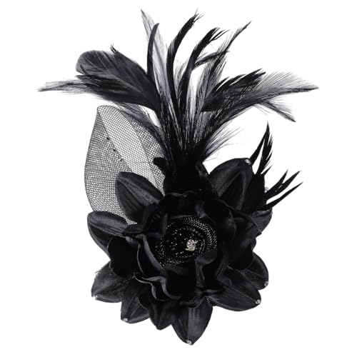 Broche fleur en plume élégante : pince à cheveux et épingle polyvalente pour costume