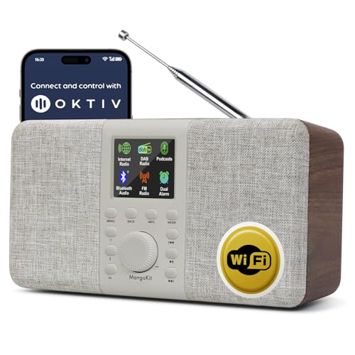 MangoKit SR20 Stereo Internetradio WLAN, DAB Radio mit Bluetooth, DAB Plus Radios, Digitalradio, UKW...