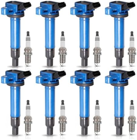 ENA High Performance Ignition Coil Set of 8 Compatible with 2001-2007 Lexus GS430 4.3L V8 2001-2006 Lexus LS430 4.3L V8 2003-2009 Toyota 4Runner 4.7L V8 UF230 UF493 4504