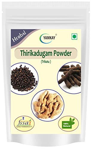 Image of YAMKAY Trikatu Churna Powder 100g | Thirikadugam Herbal Blend | Katutraya Churna | Long Pepper, Black Pepper & Ginger Powder | Traditional Ayurvedic Herbal Ingredient | No Additives