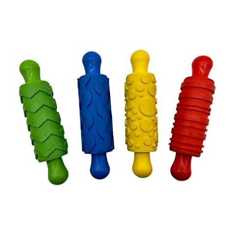 Pack of 4 Rubber Rolling Pins for Crafts Cover