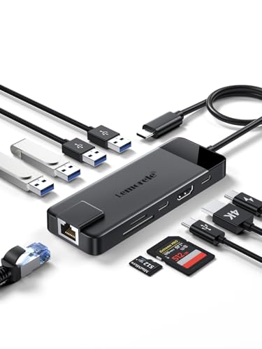 Lemorele USB C Hub 10-in-1, USB C Hub Multiport Adapter for MacBo...