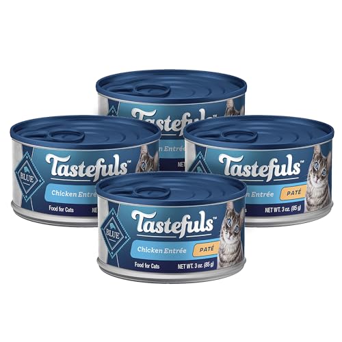 Image of Blue Buffalo Tastefuls Natural Wet Cat Food Cans, Pate Style, Chicken Entree 3-oz Cans (Pack of 4)