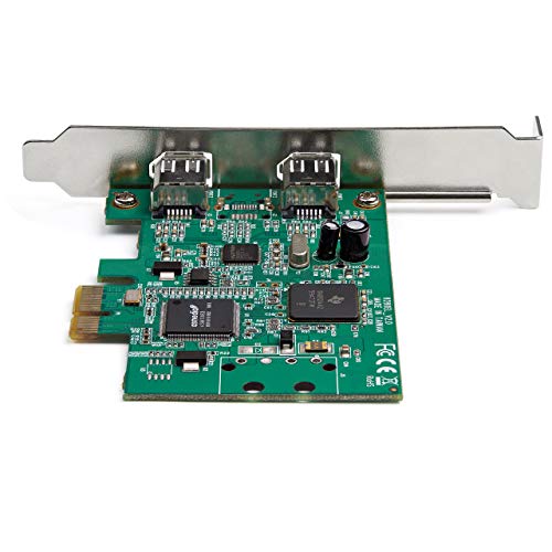 StarTech.com Tarjeta PCI Express de 2 Puertos FireWire - FireWire 1394a - con Chipset TI TSB82AA2 - Compatible con Windows y Mac (PEX1394A2V2), Negro