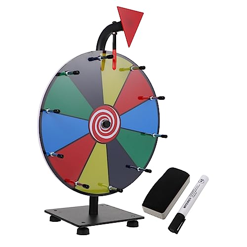 Hemoton Erasable Prize Wheel Tabletop Wheel Stand Spinning Prize Great for Parties