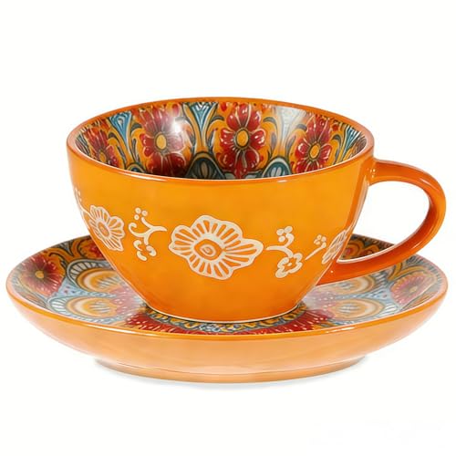 NTKOW 2-Piece Bohemian Style Ceramic Bowls - 6-inch baking dishes,