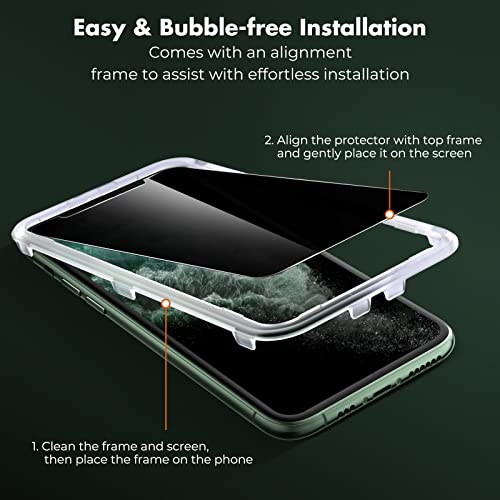Image of UNBREAKcable 2 Pack Privacy Screen Protector for iPhone 11 Pro Max /Xs Max, Shatterproof Tempered Glass [True 28Anti Spy] [9H Hardness] [Easy Installation] Protector for Apple 6.5 inch