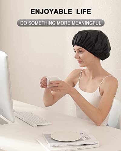 Yizijizi Terry Lined Shower Caps, Triple Layer Large Shower Cap For Women, Reusable Shower Caps For Long Thick Hair, Waterproof Washable Soft Bath Shower Caps For Hair Care #TOP7