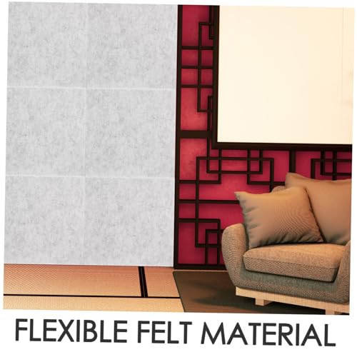 12pcs Cuadrados acústicos autoadhesivos para pared 30x30cm 8mm de grosor Paneles absorbentes de sonido para aislamiento acústico en casa, oficina y estudio – Tableros insonorizantes de fieltro gris miniatura 3