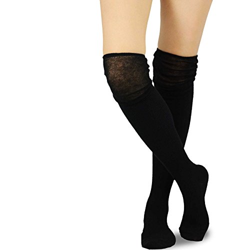 Image of Fashionable Cotton Slouchy Boot Socks for Women and Girls: Long Thigh Highs, Over-the-Knee Highs, and Knee Highs